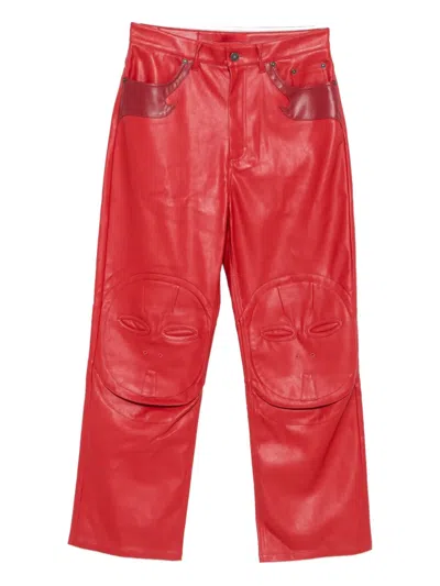 Kusikohc Mask-pocket Trousers In Red