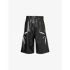 KUSIKOHC ORIGAMI CUT-OUT FAUX-LEATHER SHORTS