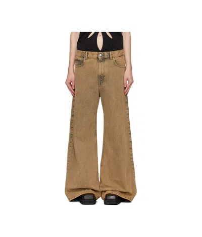 Kusikohc Brown Oversized Jeans