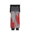 Kusikohc Gray & Red Workwear Multi Rivet Jeans In Gray