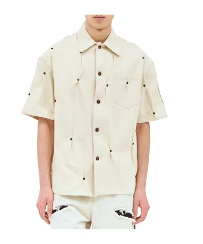 KUSIKOHC KUSIKOHC MULTI RIVET SHORT-SLEEVE DENIM SHIRT