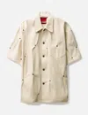 Kusikohc Multi-rivet Denim Short Sleeves Shirt In White