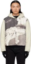 Kusikohc Off-white & Gray Padded Printed Jacket In White