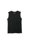 Kusikohc Origami Cut-out Sleeveless Top Black