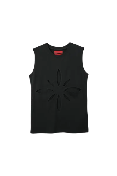 Kusikohc Origami Cut-out Sleeveless Top Black