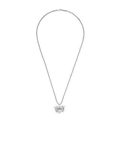 Kusikohc Silver Flame Heart Necklace