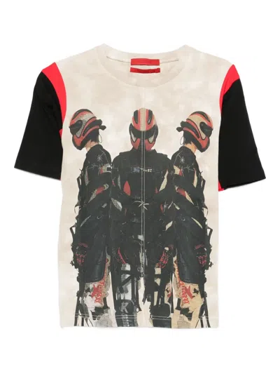 Kusikohc Print-motif Cotton T-shirt In Neutral