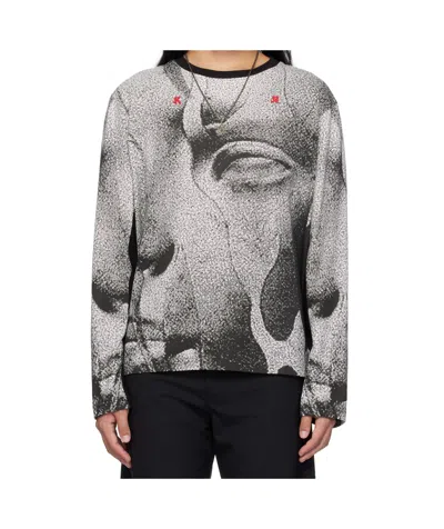 Kusikohc Gray Printed Longsleeve T-shirt In Grey