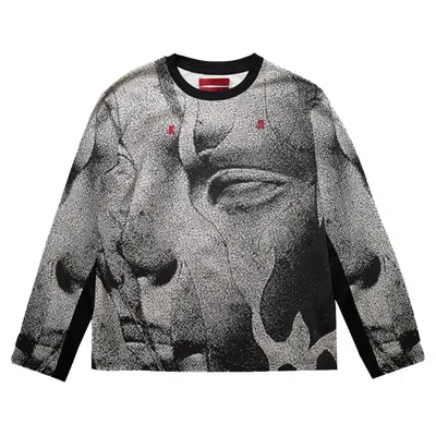 Pre-owned Kusikohc Printed Long-sleeve 'grey' | Men's Size Xl