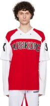 Kusikohc Red & White Baseball Long Sleeve T-shirt In Red White