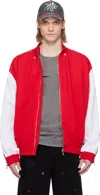 Kusikohc Red & White Full Zip Fleece Track Jacket In Red