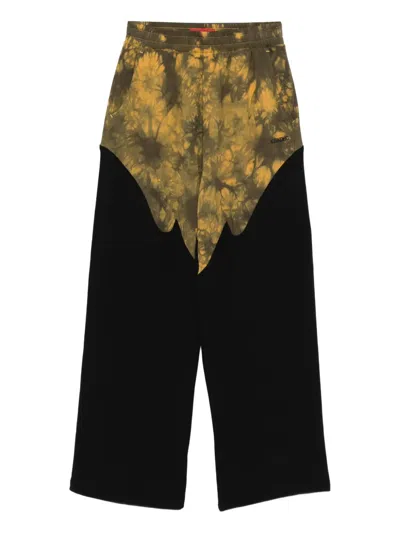 Kusikohc Rider Tie-dye Panel Sweatpants In Black