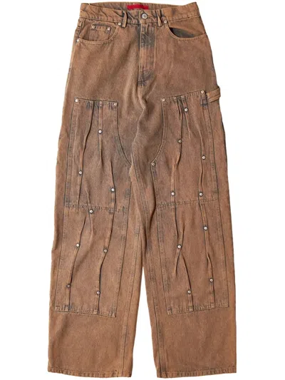 Kusikohc Rivet-detailing Jeans In Brown