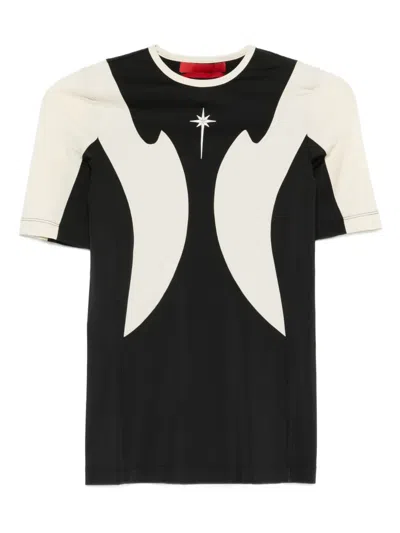 Kusikohc Star-print Panel T-shirt In Black