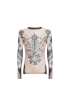 Kusikohc Tattoo Graphic Mesh Fitted Top White
