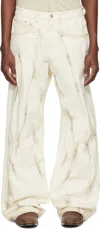 Kusikohc White Multi Rivet Burn Jeans In White
