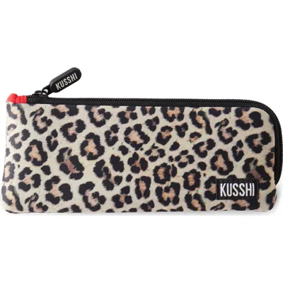Kusshi Cosmetics Pencil Case In Leopard/red