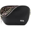 Kusshi Everyday Makeup Bag In Black/leopard Nylon