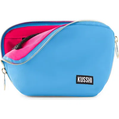 Kusshi Everyday Cosmetics Bag In Electric Blue/neon Pink