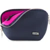 Kusshi Everyday Cosmetics Bag In Navy/pink Nylon