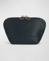 Kusshi Everyday Leather Makeup Bag In Black/leopard Leather