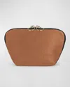 Kusshi Everyday Leather Makeup Bag In Camel Red Leather