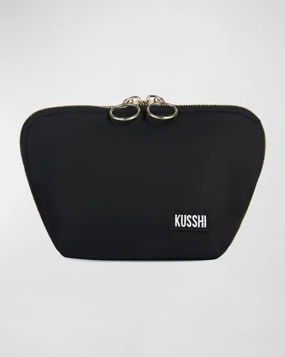 Kusshi Everyday Makeup Bag In Blk/leopard Nylon