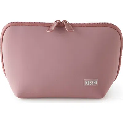 Kusshi Neoprene Makeup Bag In Mauve/stone