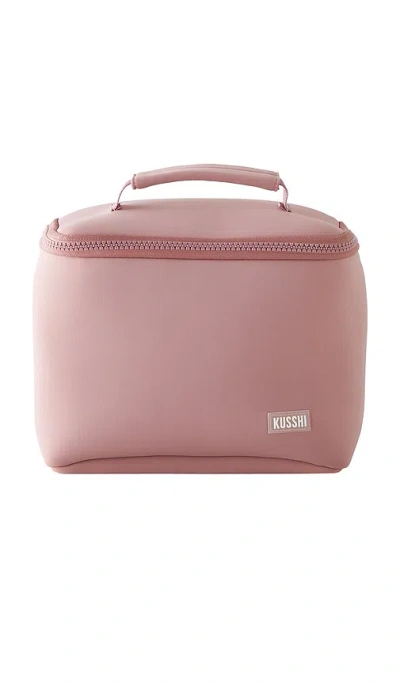 Kusshi Neoprene Train Case Small In Mauve & Stone