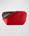 Kusshi Signature Leather Makeup Bag In Red
