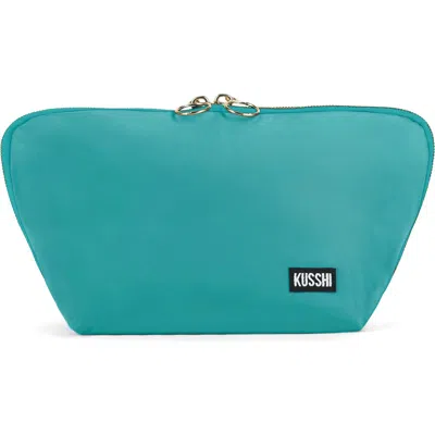Kusshi Signature Makeup Bag In Sea Green/bright Orange