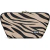 Kusshi Signature Makeup Bag In Zebra Beige/ Fuschia