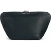 Kusshi Vacationer Leather Makeup Bag In Black Leather/red