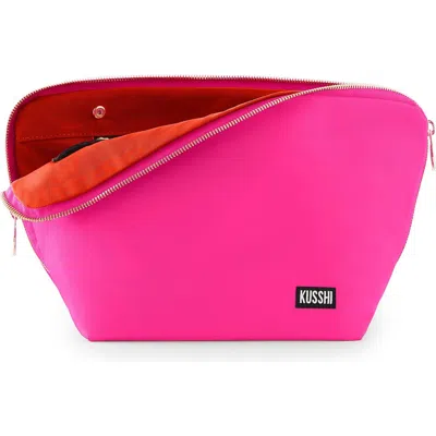Kusshi Vacationer Makeup Bag In Bubblegum Pink/ Orange