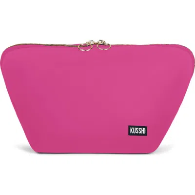 Kusshi Vacationer Makeup Bag In Hot Pink/teal