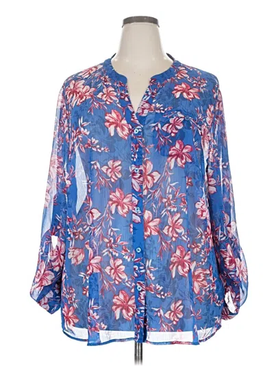 Pre-owned Kut From The Kloth 3/4 Sleeve Blouse In Blue