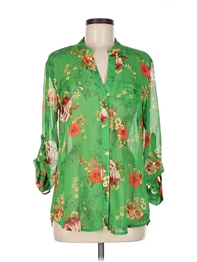 Pre-owned Kut From The Kloth 3/4 Sleeve Blouse In Green