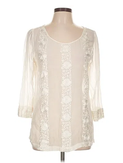 Pre-owned Kut From The Kloth 3/4 Sleeve Blouse In Ivory