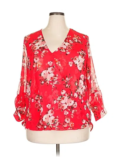Pre-owned Kut From The Kloth 3/4 Sleeve Blouse In Red
