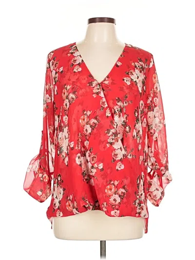 Pre-owned Kut From The Kloth 3/4 Sleeve Blouse In Red