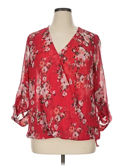 Pre-owned Kut From The Kloth 3/4 Sleeve Blouse In Red