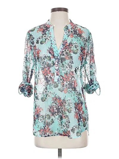 Pre-owned Kut From The Kloth 3/4 Sleeve Blouse In Teal