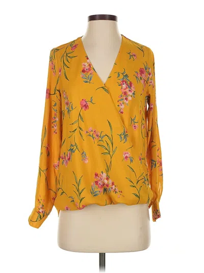 Pre-owned Kut From The Kloth 3/4 Sleeve Blouse In Yellow