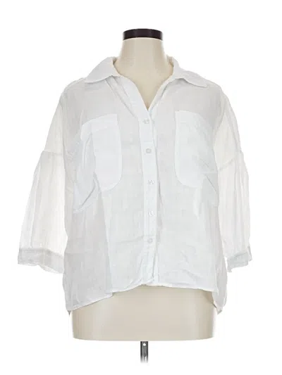 Pre-owned Kut From The Kloth 3/4 Sleeve Button Down Shirt In White