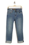 Kut From The Kloth Abigal Fray Hem Cuffed Crop Straight Leg Jeans