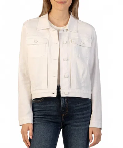 Kut From The Kloth Ada Crop Jacket In Optic White