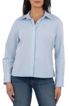 Kut From The Kloth Alara Fitted Cotton Button-up Shirt In Light Blue