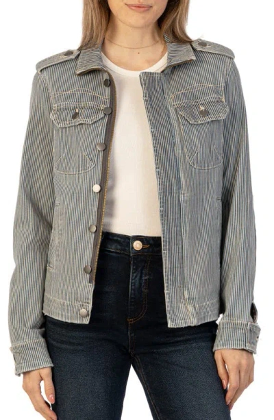 Kut From The Kloth Amanda Boxy Hickory Denim Jacket In Comfortable