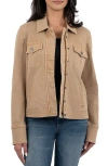 Kut From The Kloth Amanda Boxy Twill Jacket In Cafe