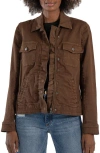 Kut From The Kloth Amanda Boxy Twill Jacket In Chocolate